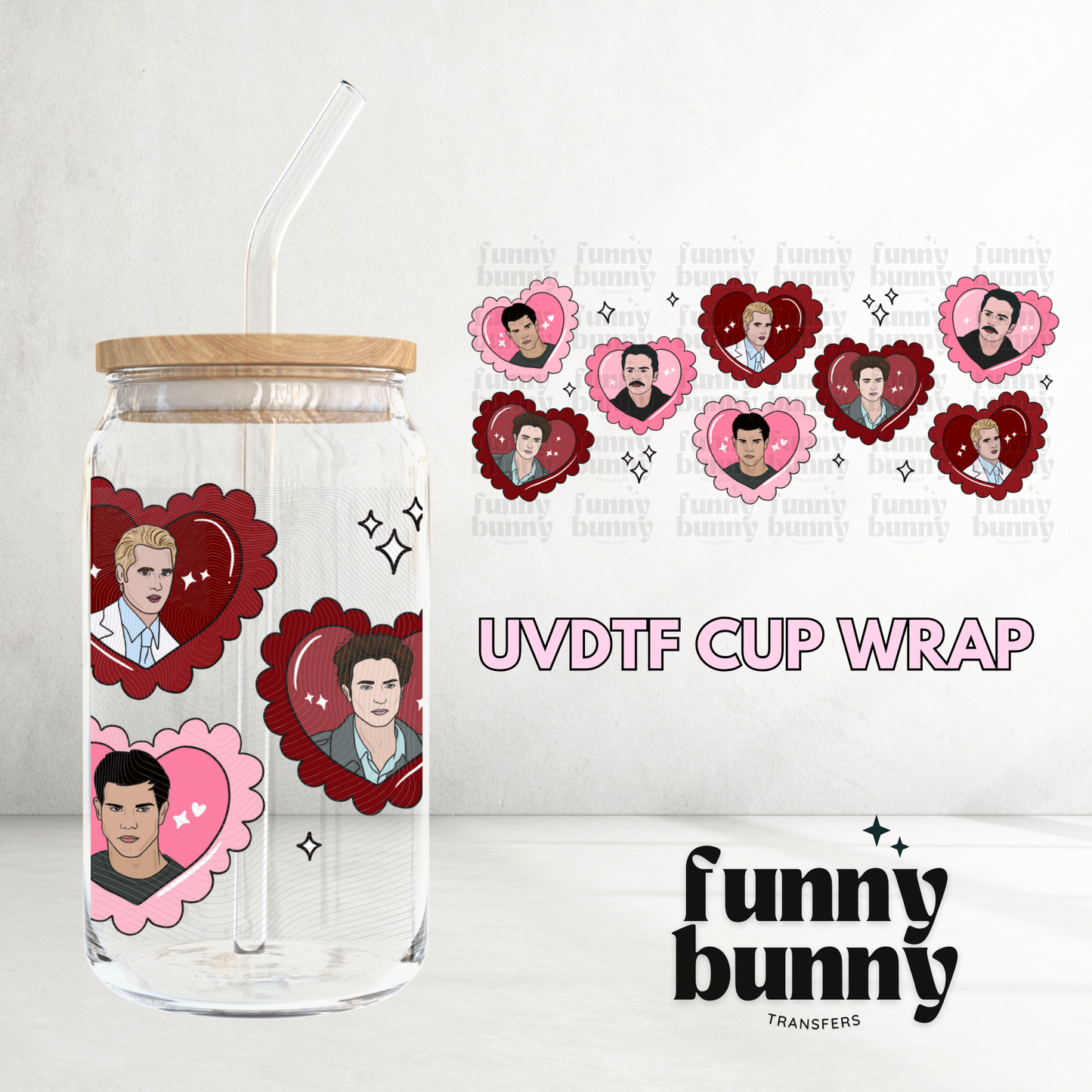 Forks Hearts - 16oz UVDTF Cup Wrap
