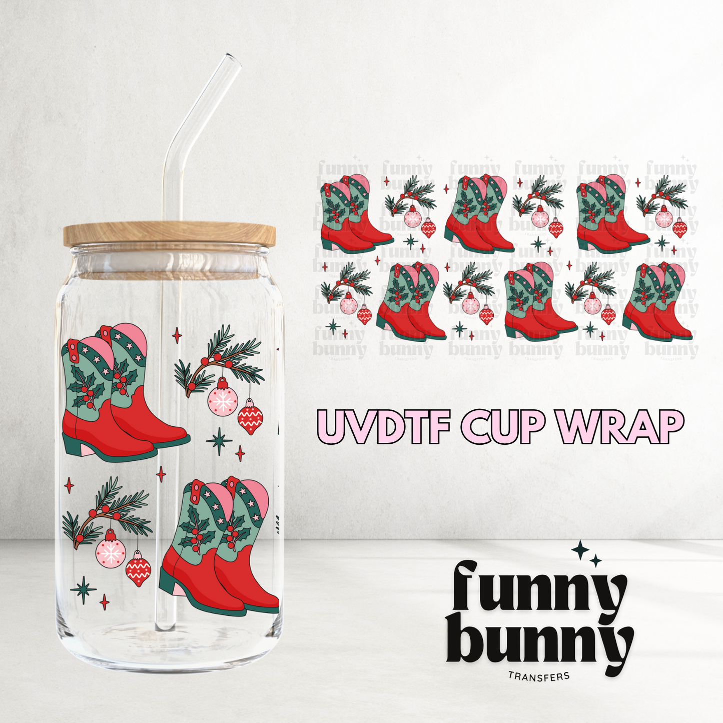 Jolly Boots - 16oz UVDTF Cup Wrap
