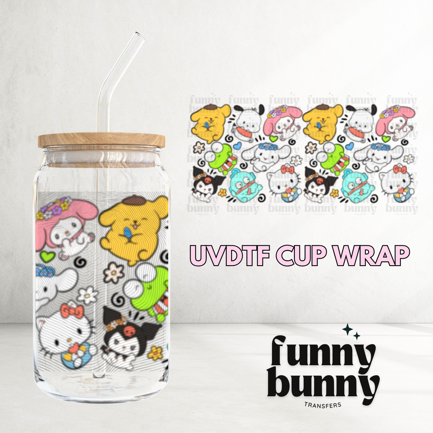 Kawaii Cuties - 16oz UVDTF Cup Wrap