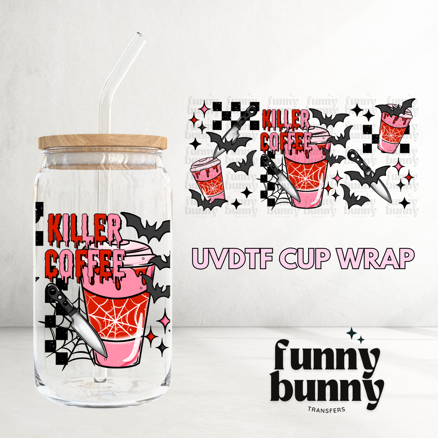 Killer Coffee - 16oz UVDTF Cup Wrap