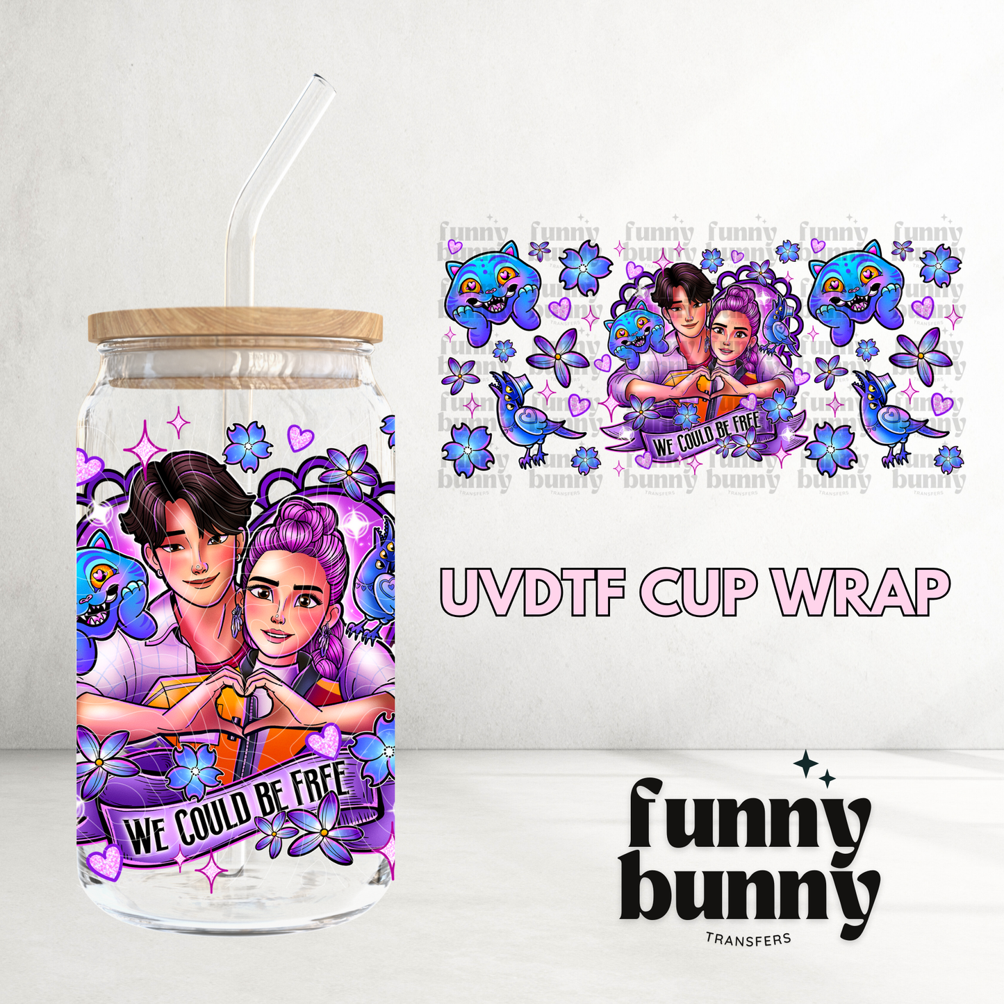 KPOP Free - 16oz UVDTF Cup Wrap