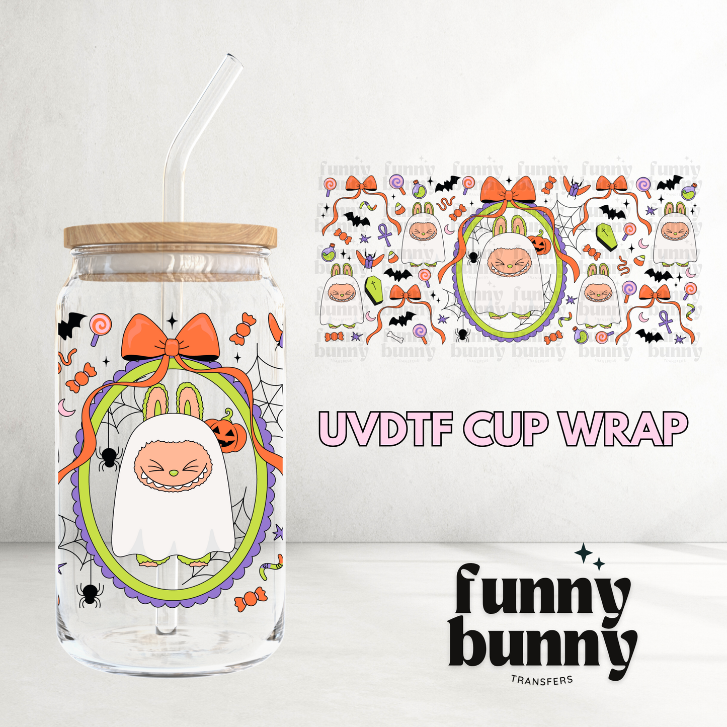 Labu Ghostie - 16oz UVDTF Cup Wrap