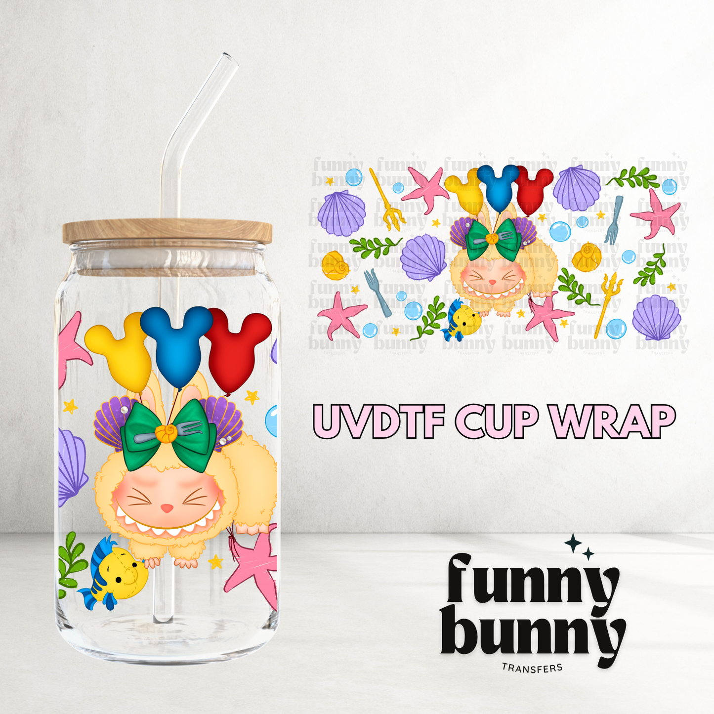 Labu Mermaid - 16oz UVDTF Cup Wrap