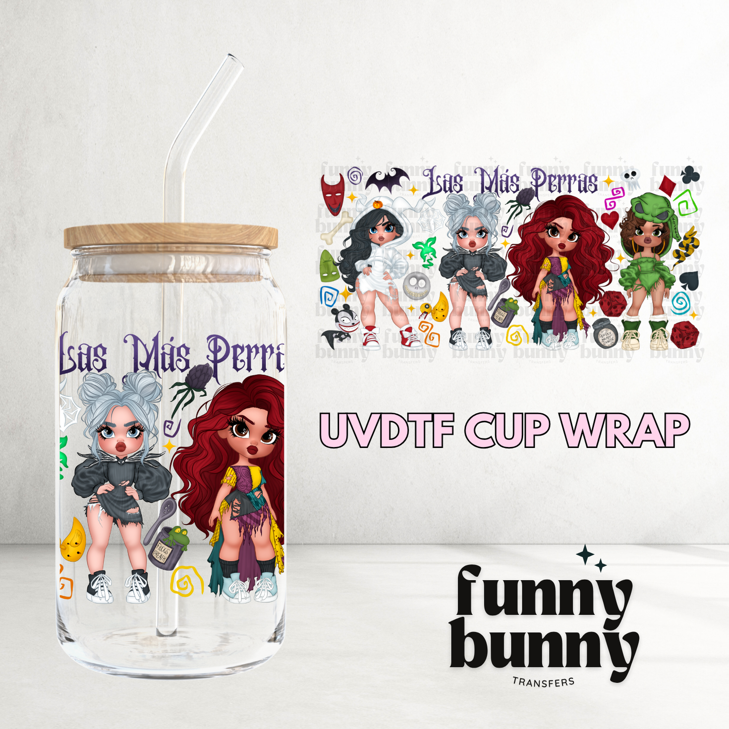 Las Mas Perras - 16oz UVDTF Cup Wrap