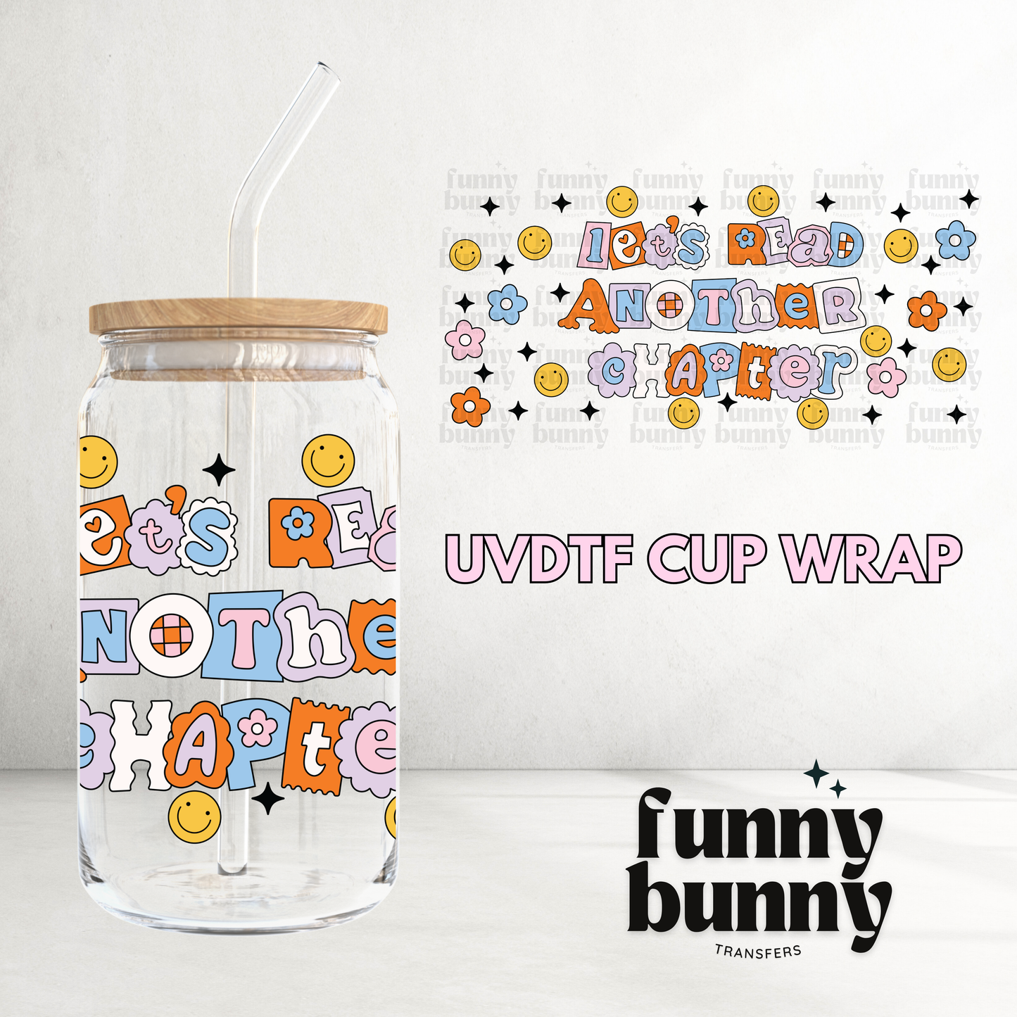 Let's Read Orange - 16oz UVDTF Cup Wrap