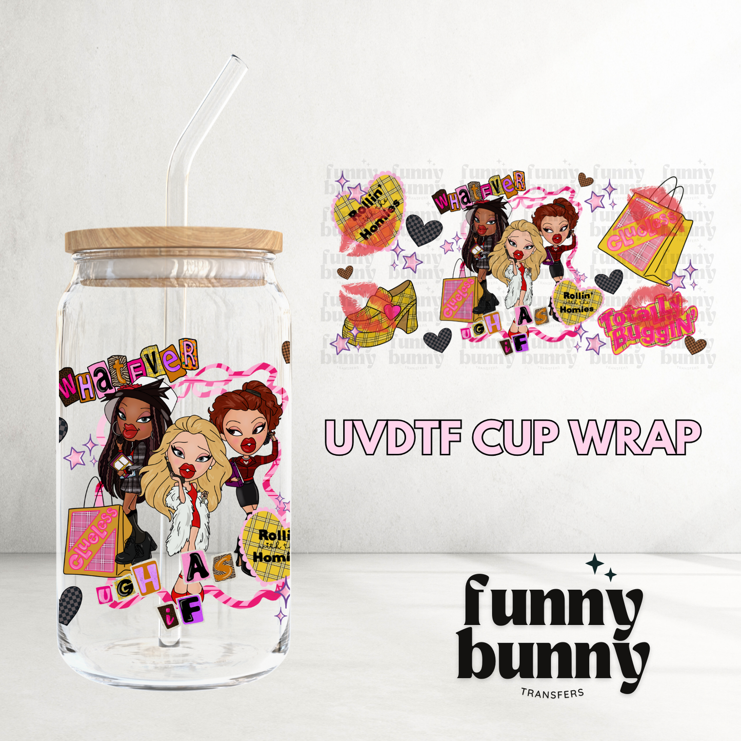 Clueless Dollz - 16oz UVDTF Cup Wrap