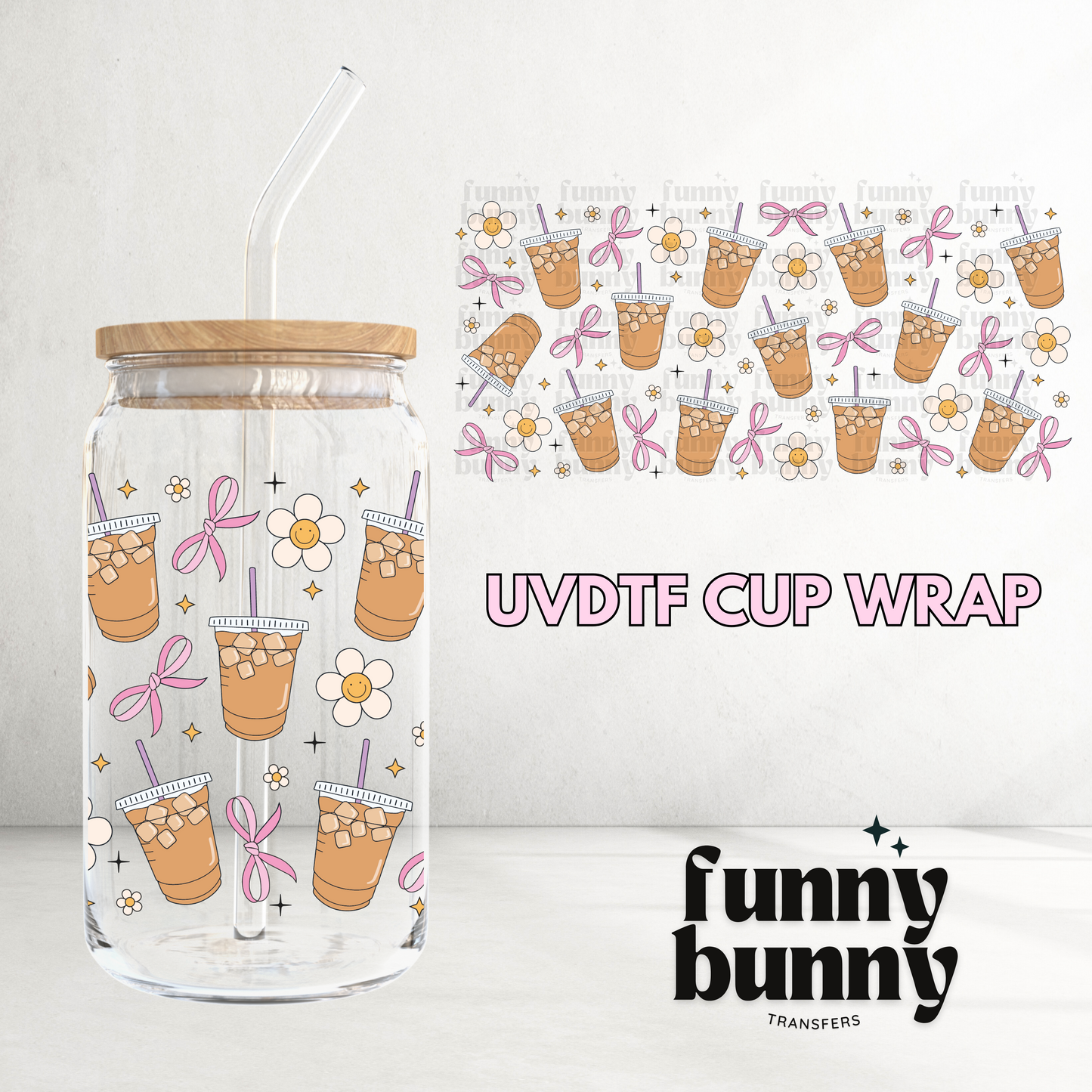 Literally Iced Coffee Girl - 16oz UVDTF Cup Wrap