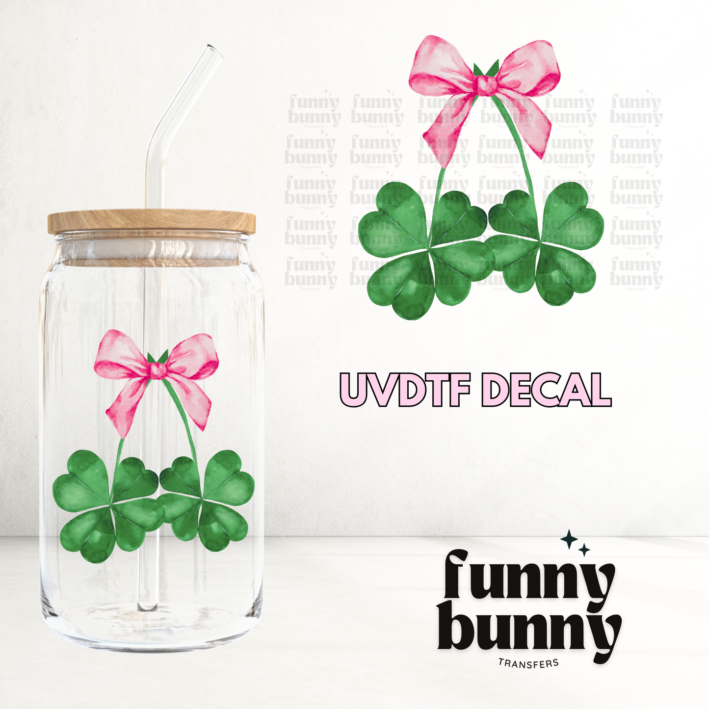 Lucky Coquette Clover - UVDTF Decal