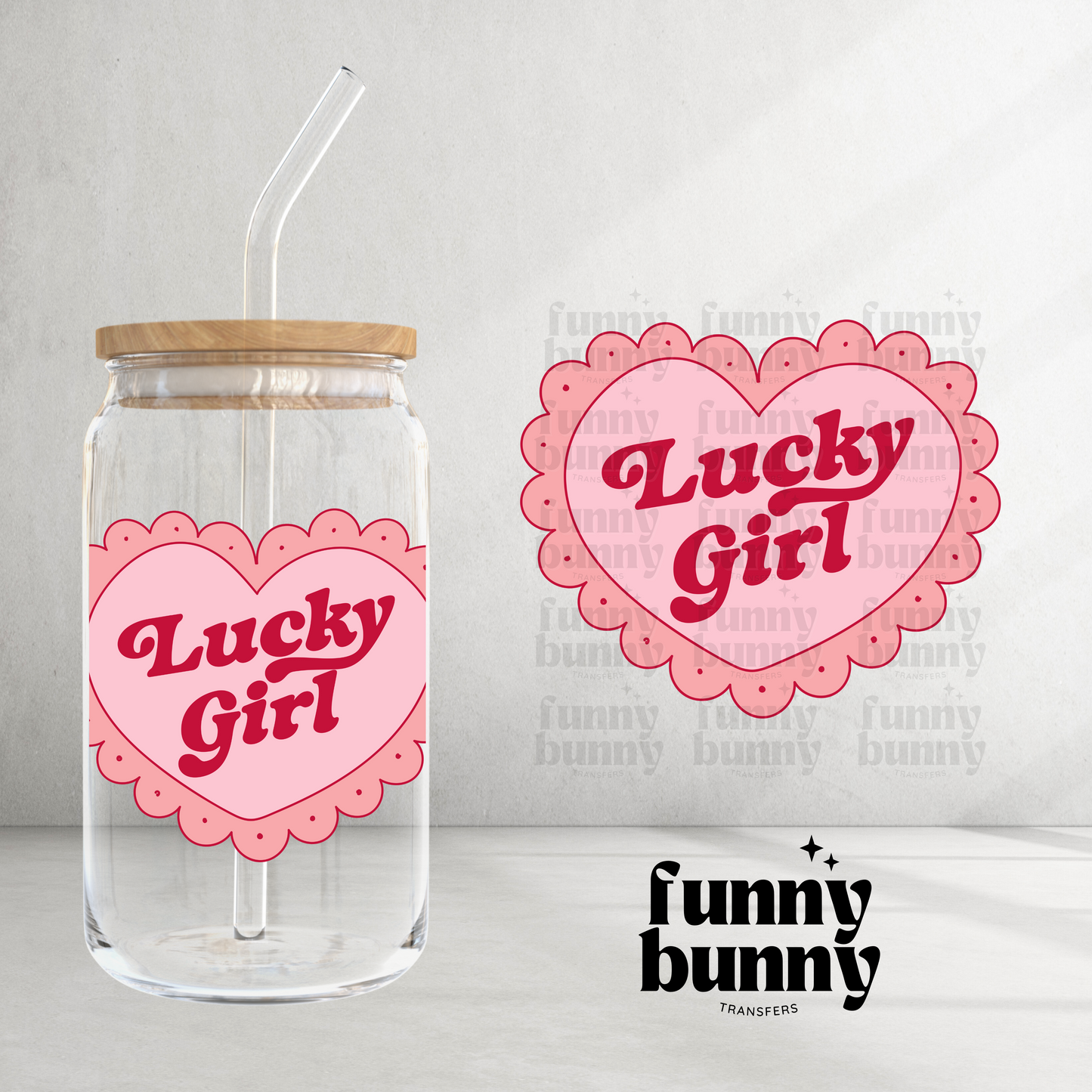 Lucky Girl Heart - UVDTF Decal