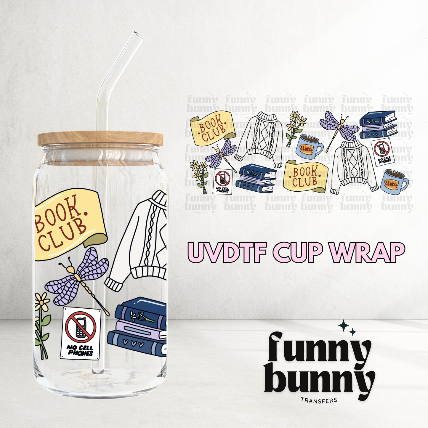 Luke's Book Club - 16oz UVDTF Cup Wrap
