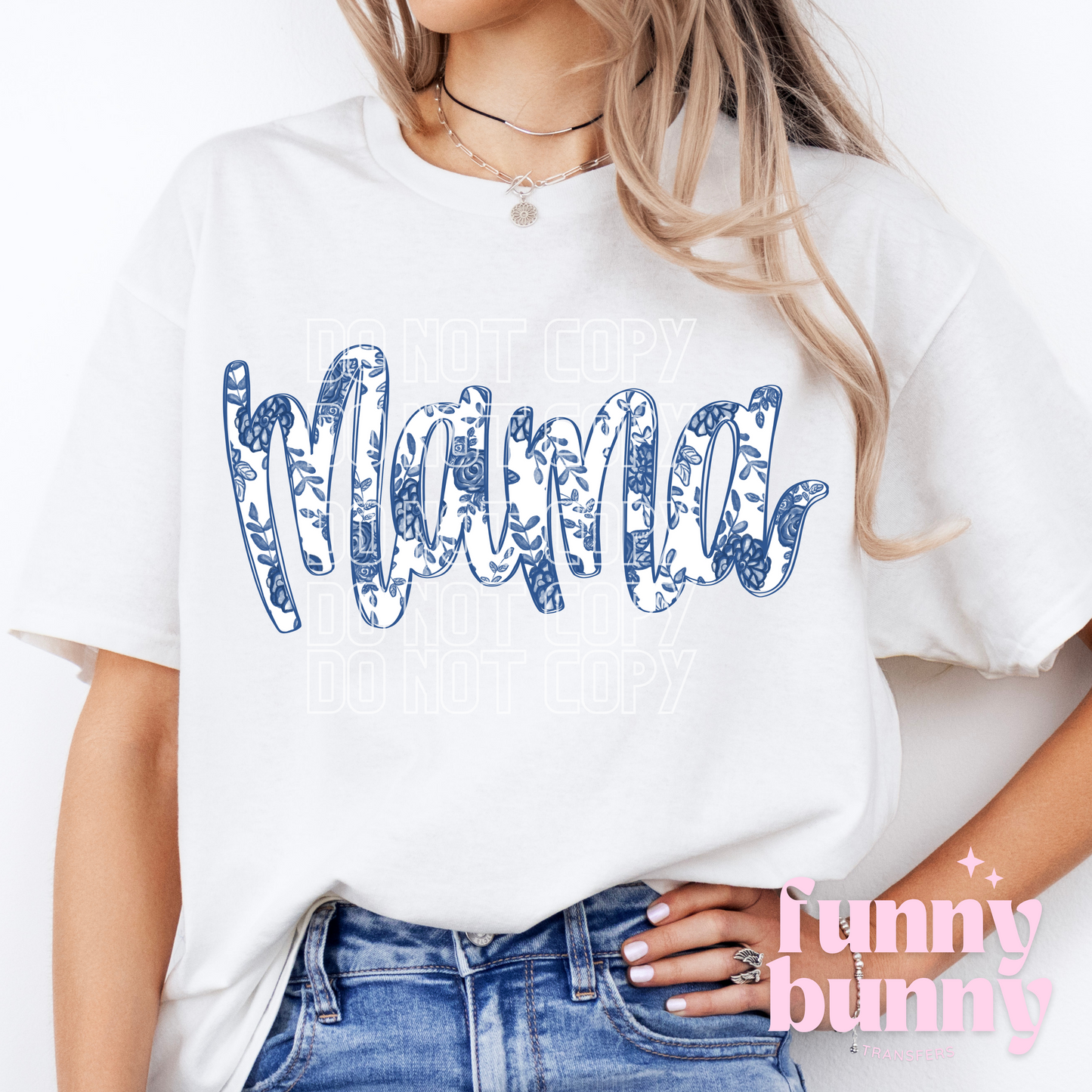 Mama Azul Floral - DTF Transfer