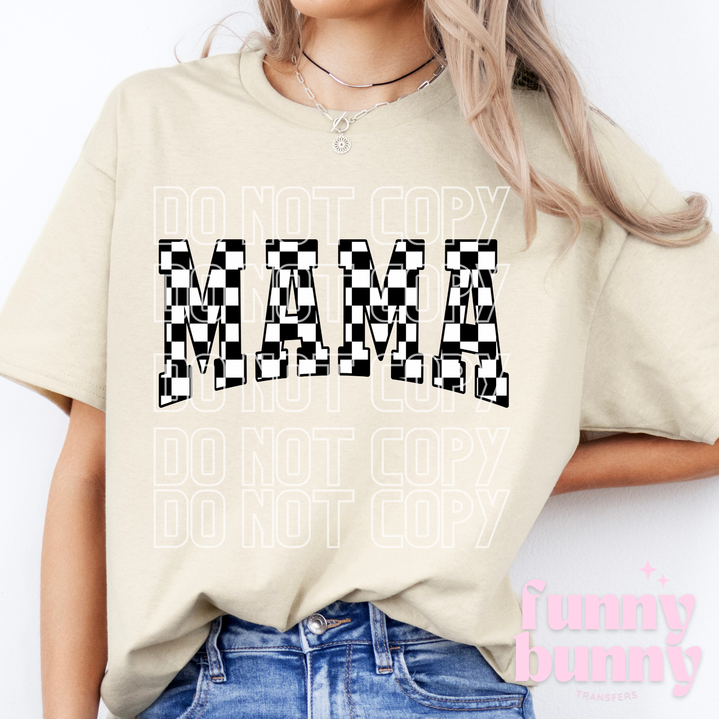 Mama Checkered Black - DTF Transfer