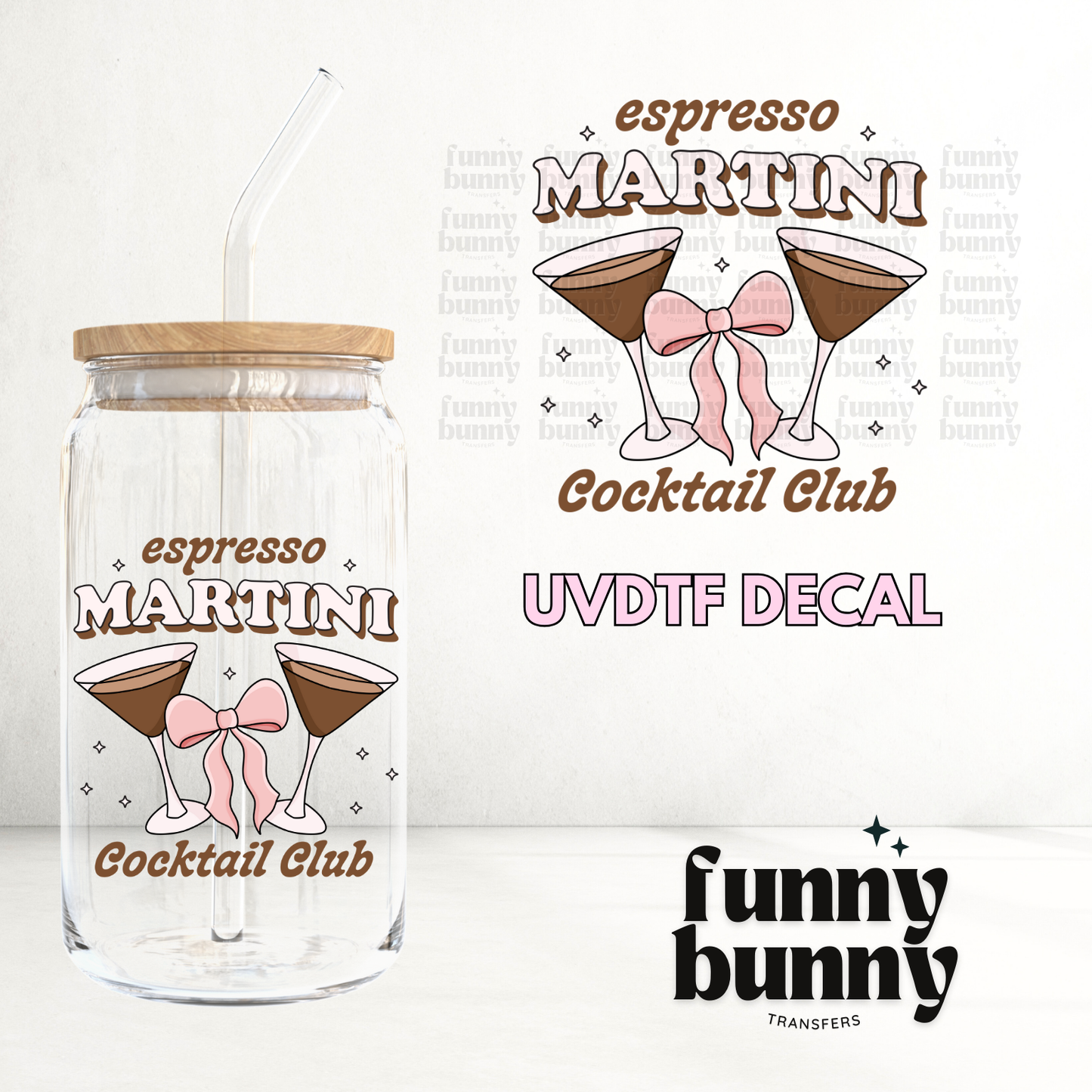 Martini Cocktail Club - UVDTF Decal