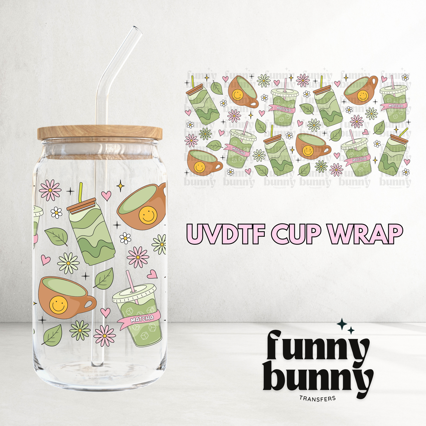 Matcha Girls - 16oz UVDTF Cup Wrap