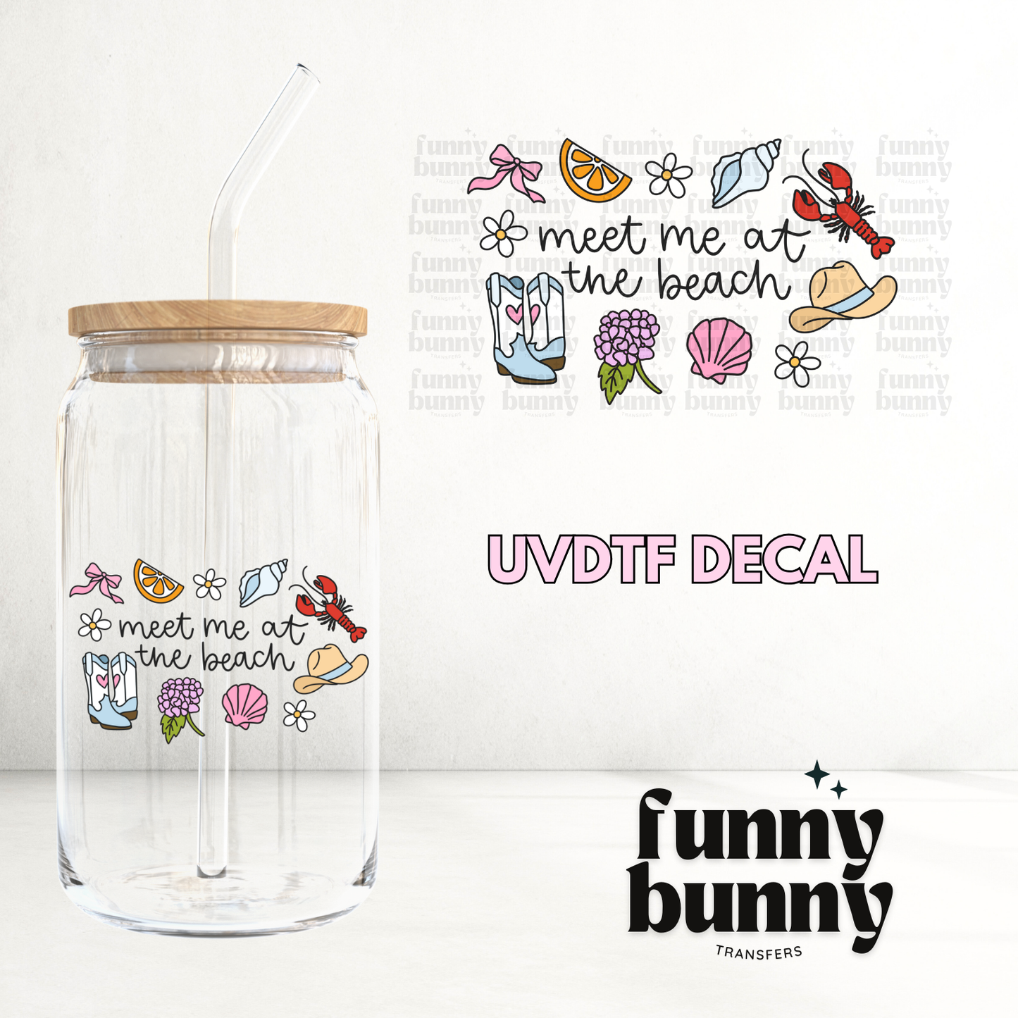 Meet Me Beach - UVDTF Decal