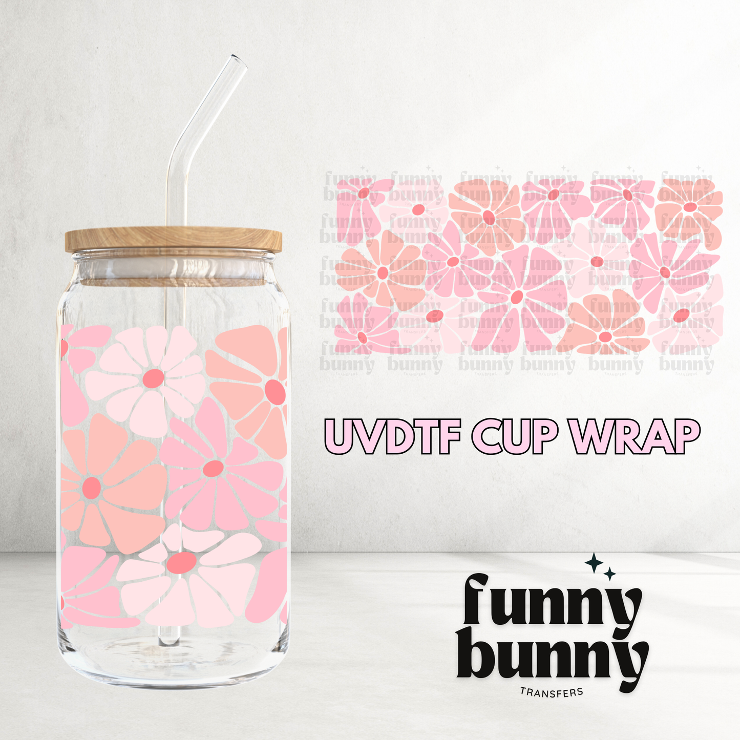 Melting Florals - 16oz UVDTF Cup Wrap