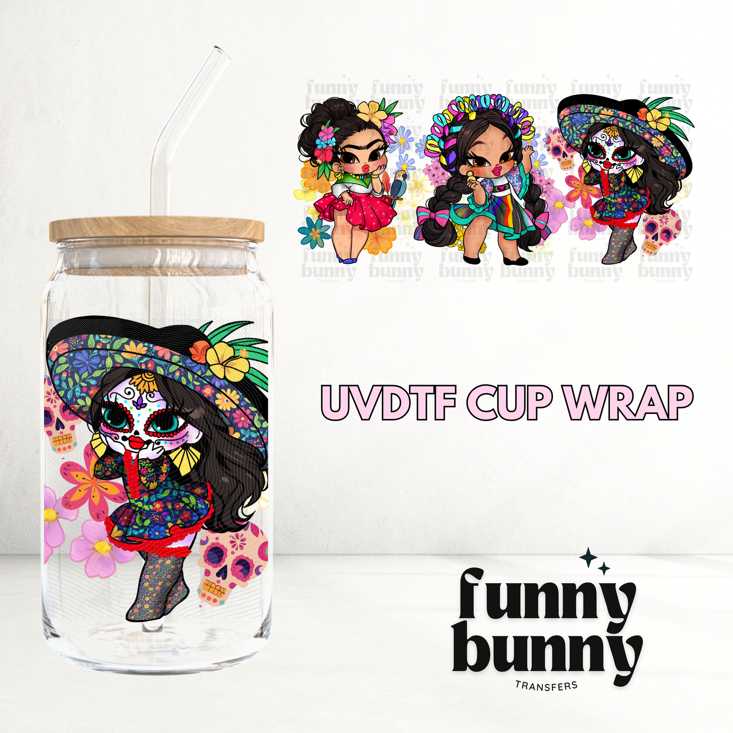 Catrina Dollz - 16oz UVDTF Cup Wrap