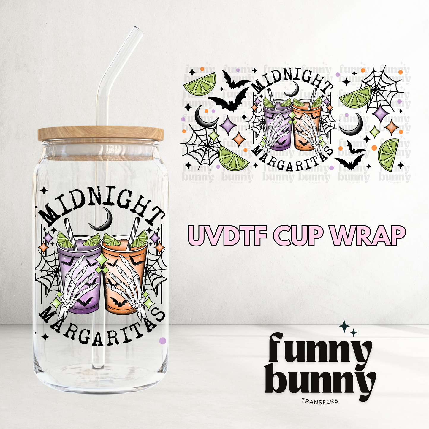 Midnight Margaritas - 16oz UVDTF Cup Wrap