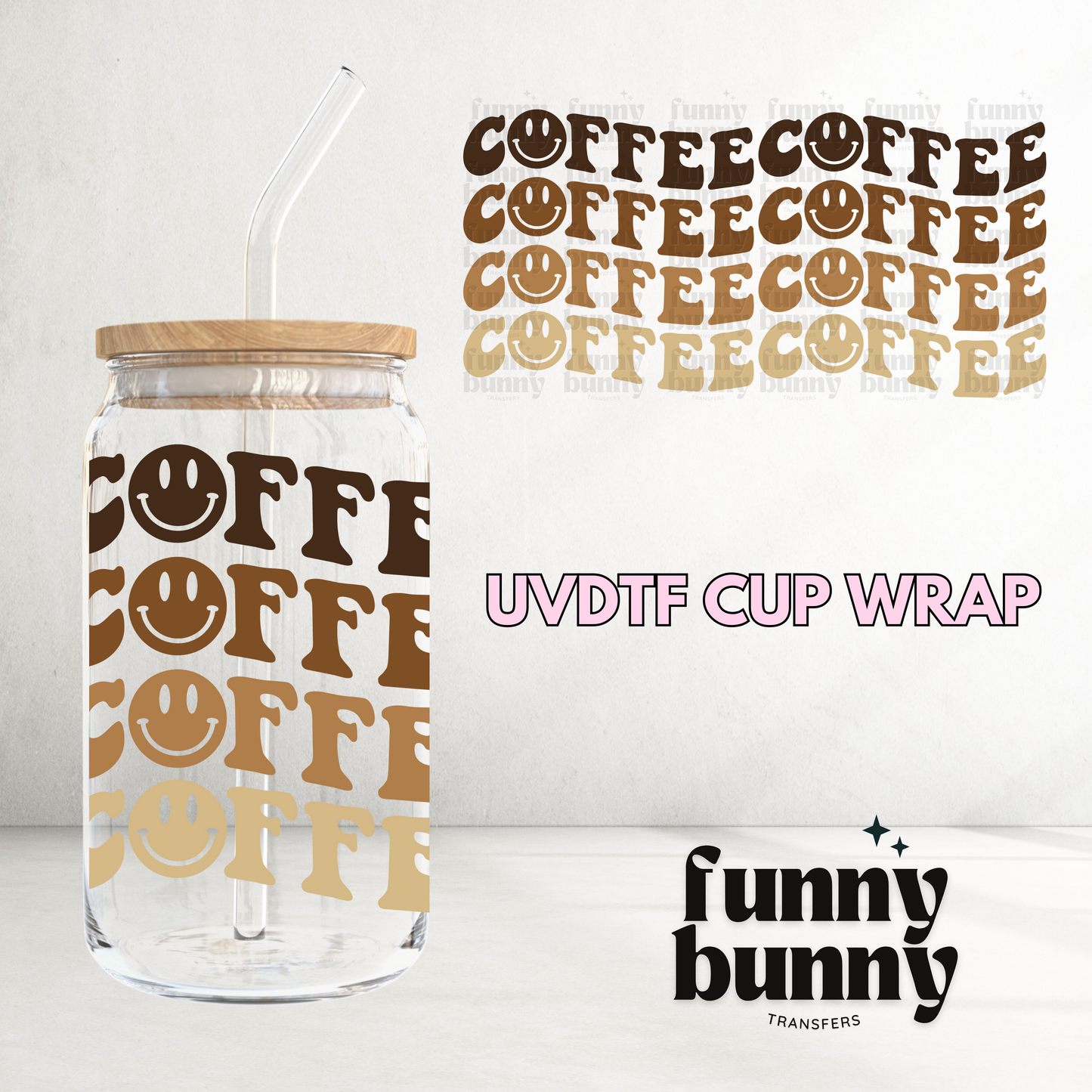 Mocha Coffee - 16oz UVDTF Cup Wrap