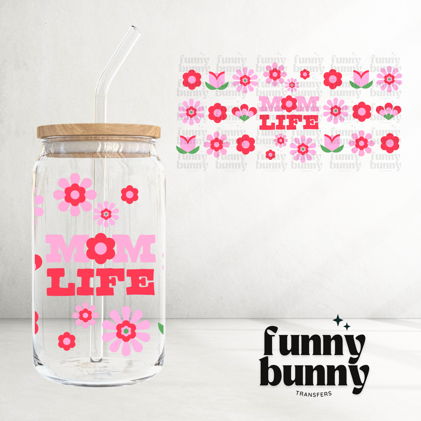 Retro Mom Life - 16oz UVDTF Cup Wrap