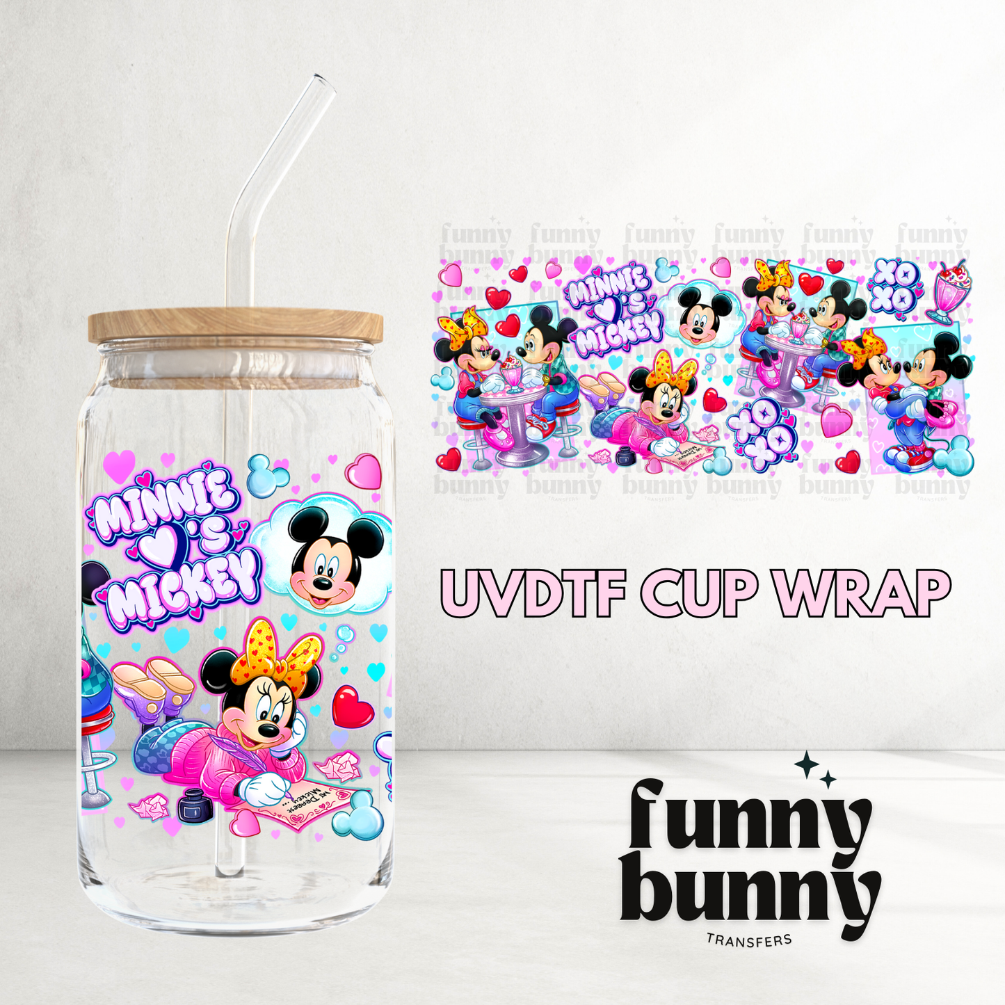 Mouse Valentine - 16oz UVDTF Cup Wrap