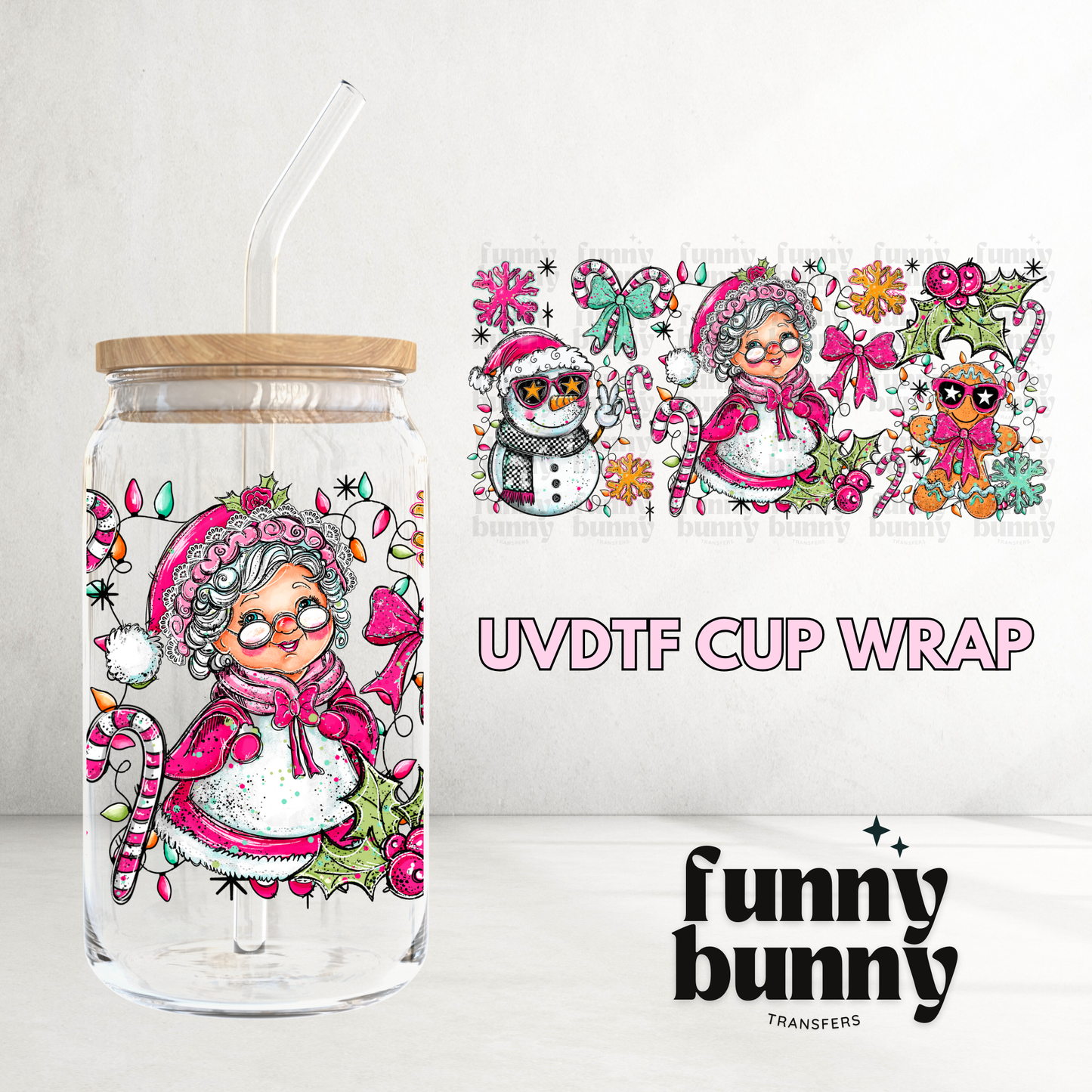 Mrs. Claus - 16oz UVDTF Cup Wrap