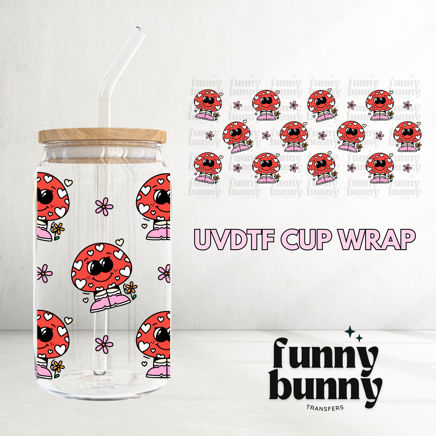Mushie Character - 16oz UVDTF Cup Wrap