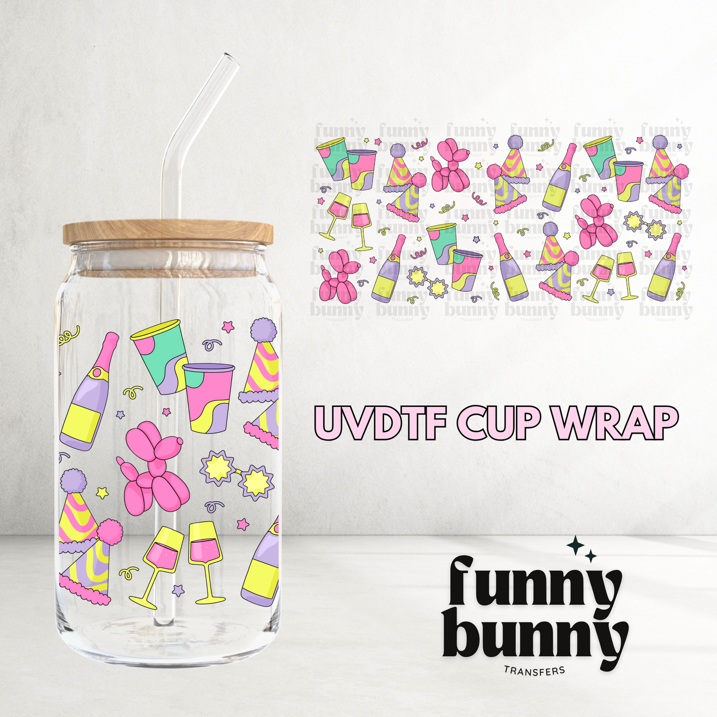 Neon New Year - 16oz UVDTF Cup Wrap