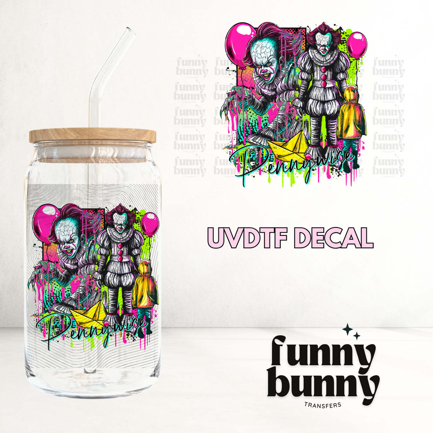 Neon Pennywise - UVDTF Decal