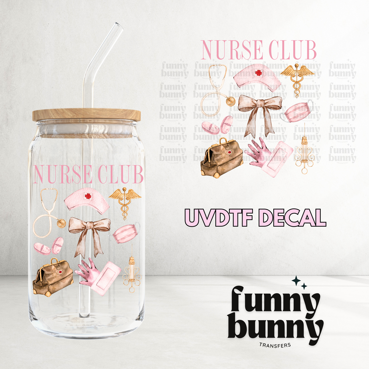 Nurse Club Essentials - UVDTF Decal