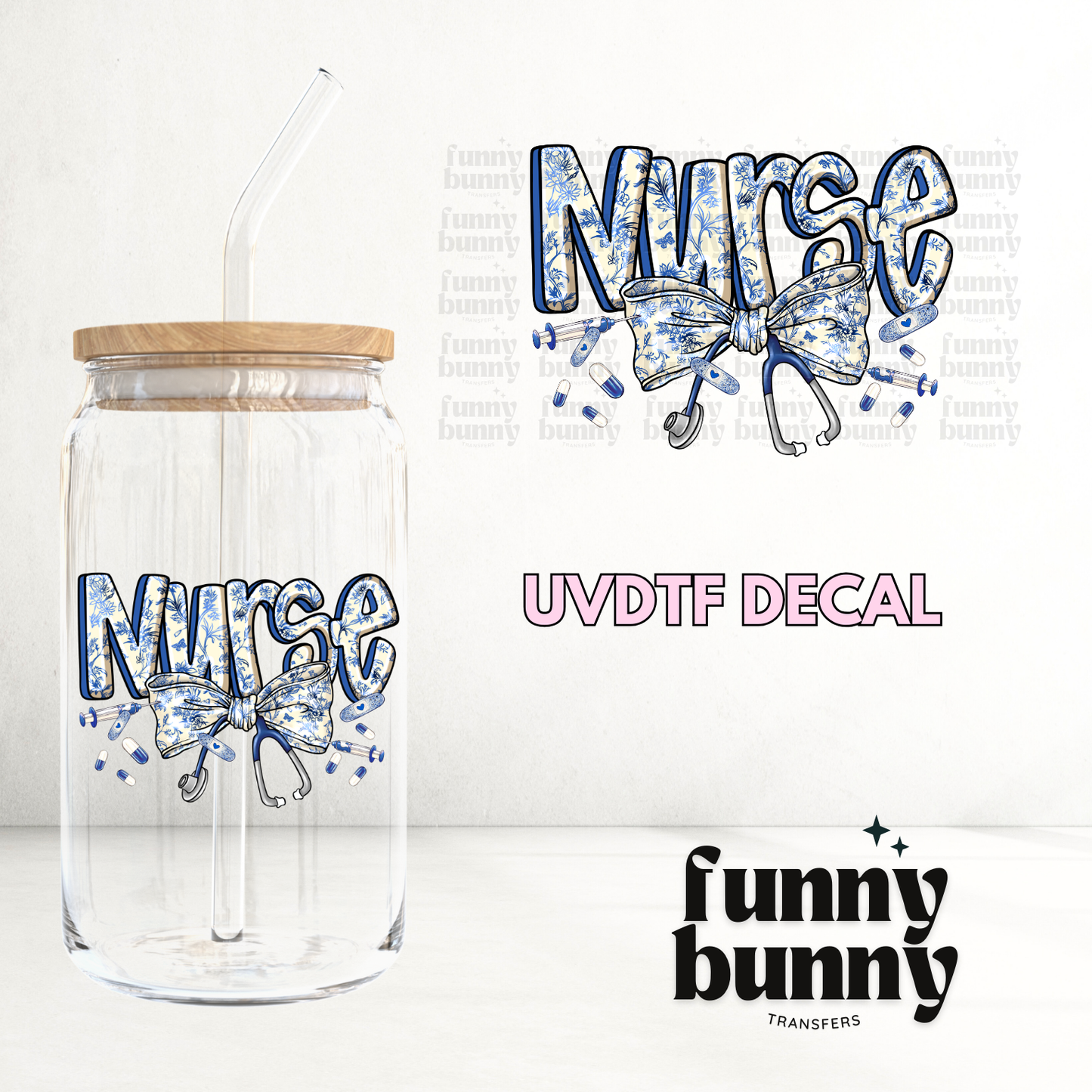 Nurse Floral Bow - UVDTF Decal