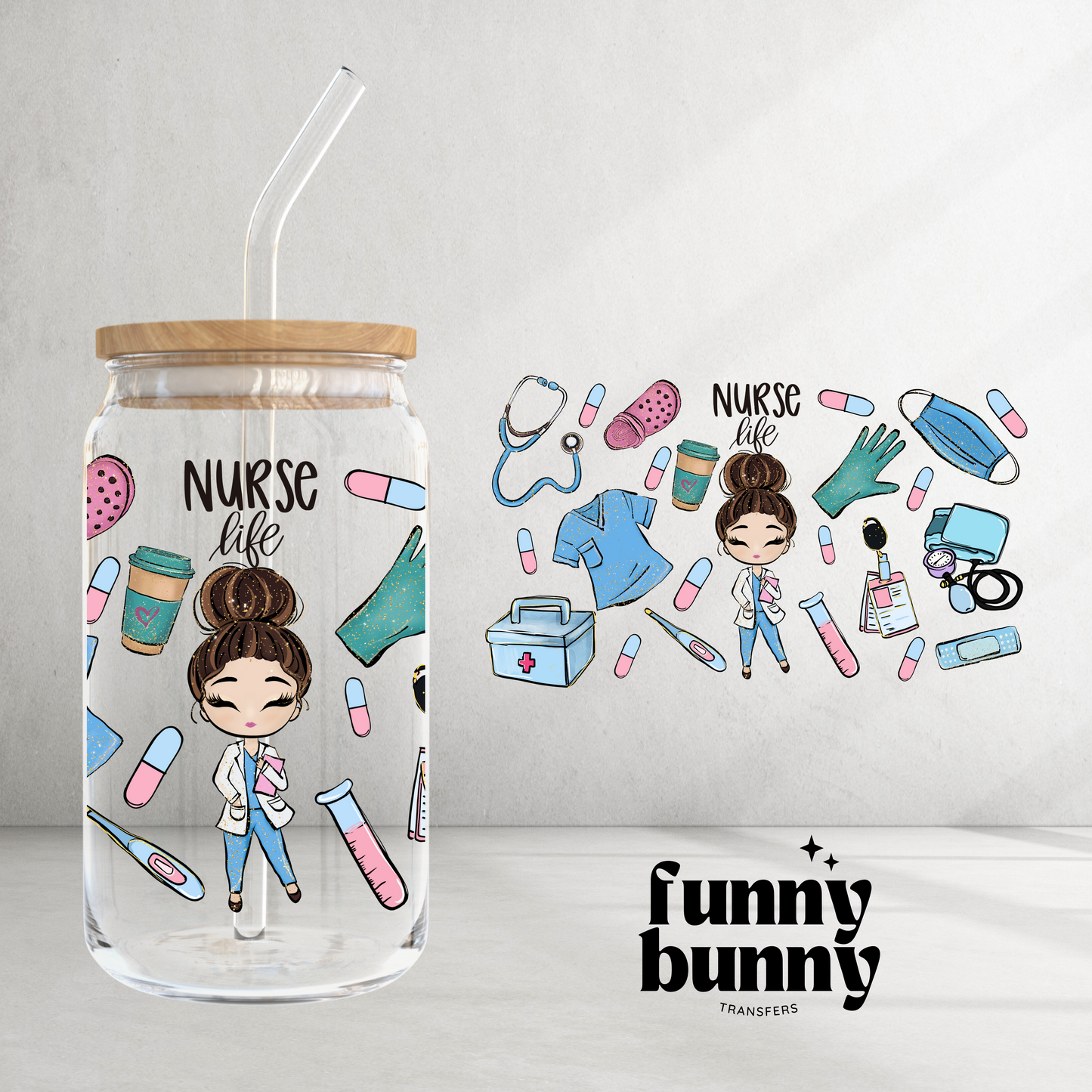Nurse Life Essentials - 16oz UVDTF Cup Wrap