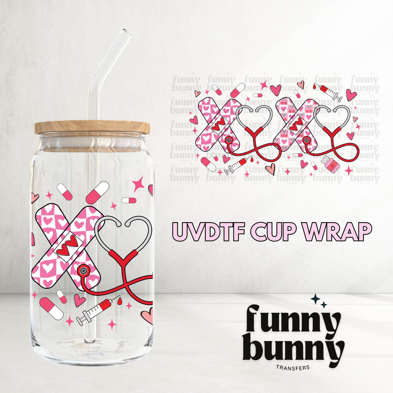 Nurse Love - 16oz UVDTF Cup Wrap