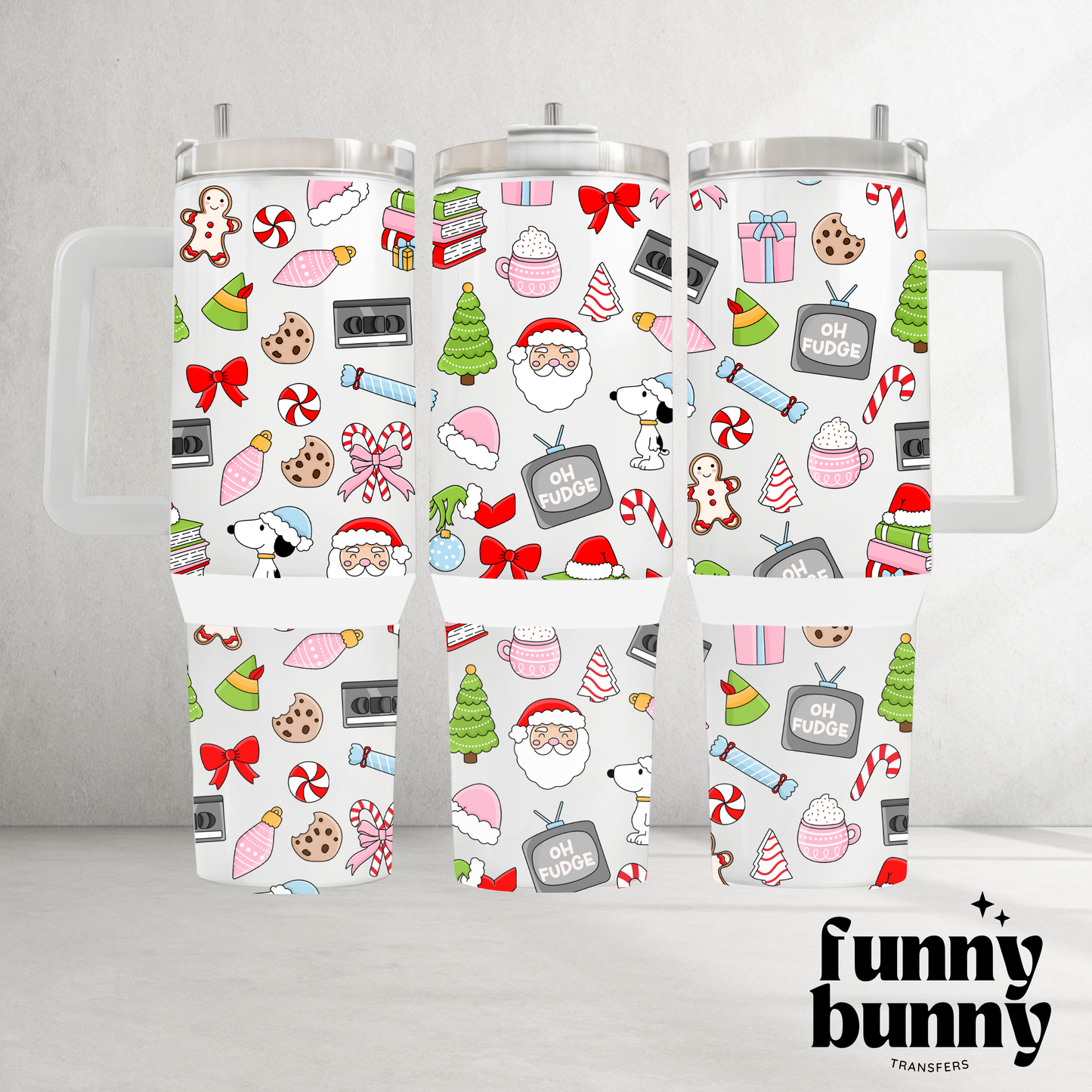 Oh Fudge Xmas Doodles I - 40oz UVDTF Tumbler Wrap