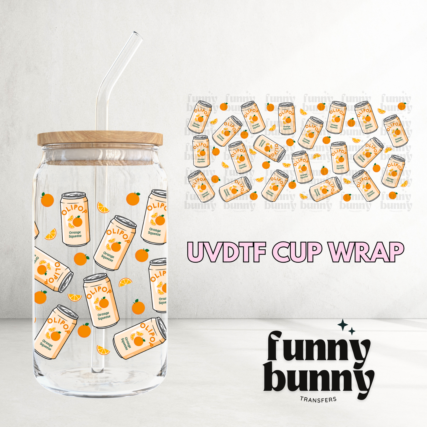 Orange Cans - 16oz UVDTF Cup Wrap