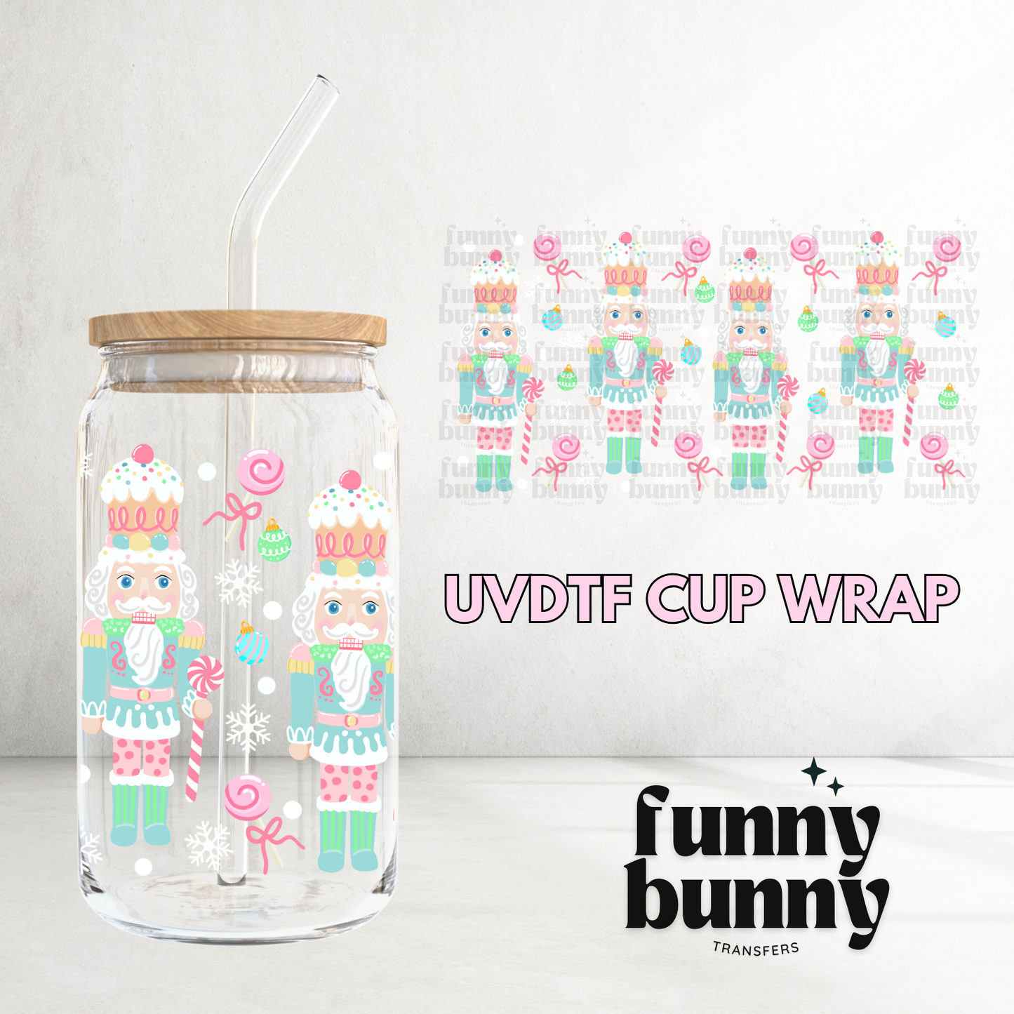 Pastel Nutcrackers II - 16oz UVDTF Cup Wrap