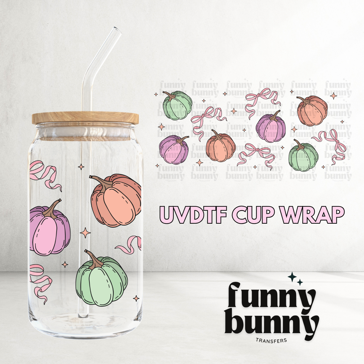 Pastel Pumpkns - 16oz UVDTF Cup Wrap