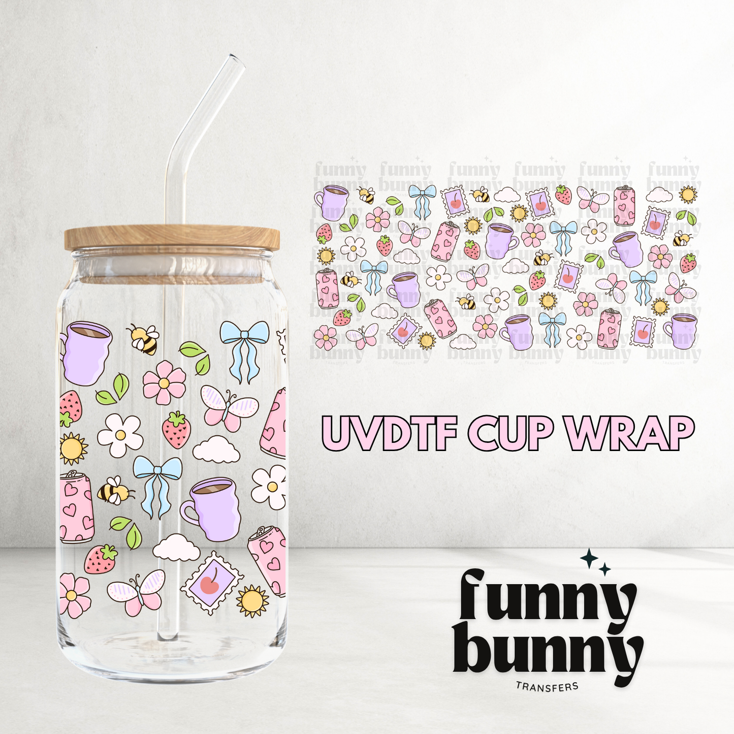 Pastel Summer Essentials 2.0 - 16oz UVDTF Cup Wrap