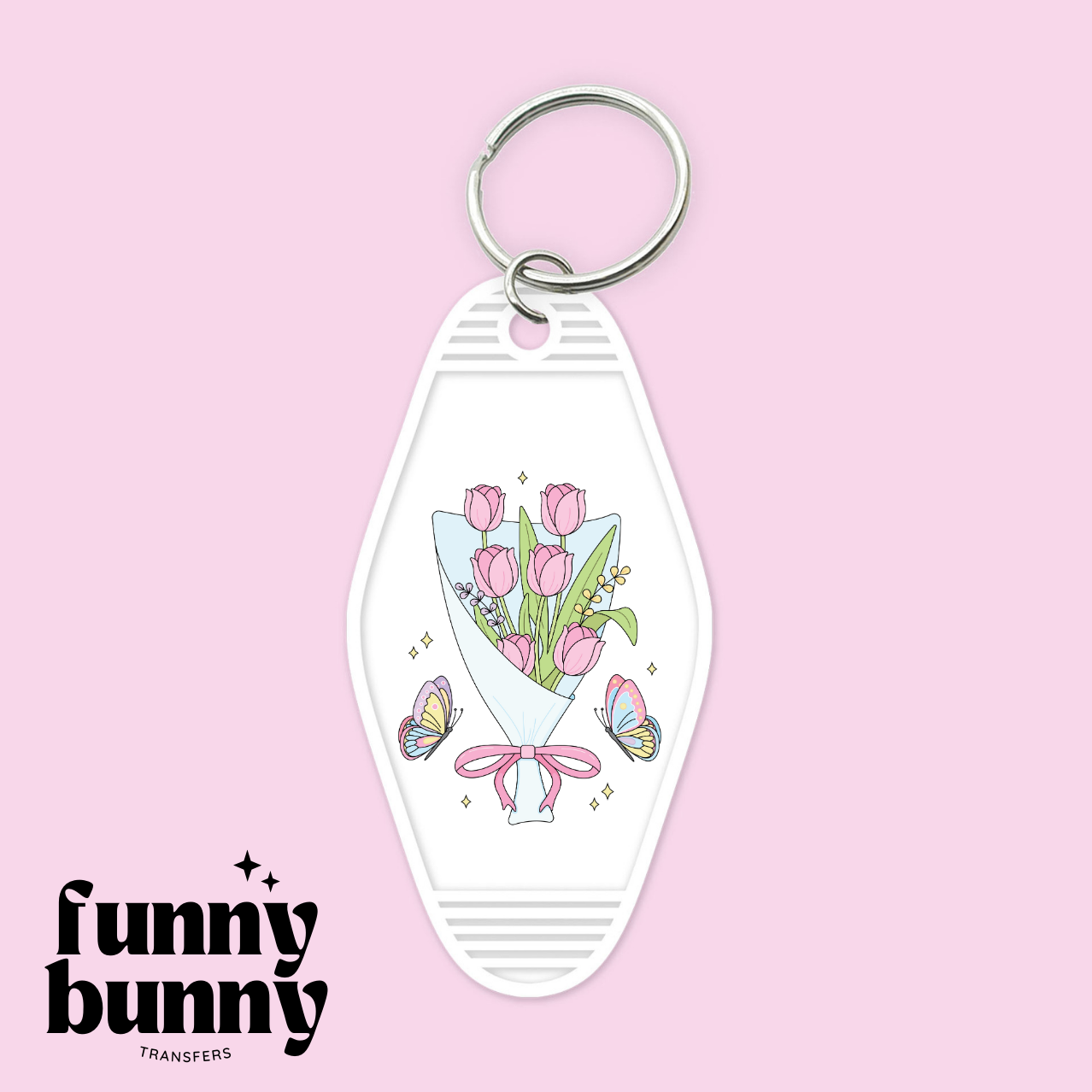 Pastel Tulip Bouquet - Motel Keychain