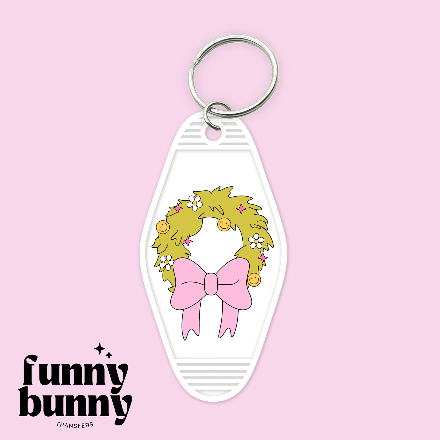 Pastel Xmas Wreath - Motel Keychain