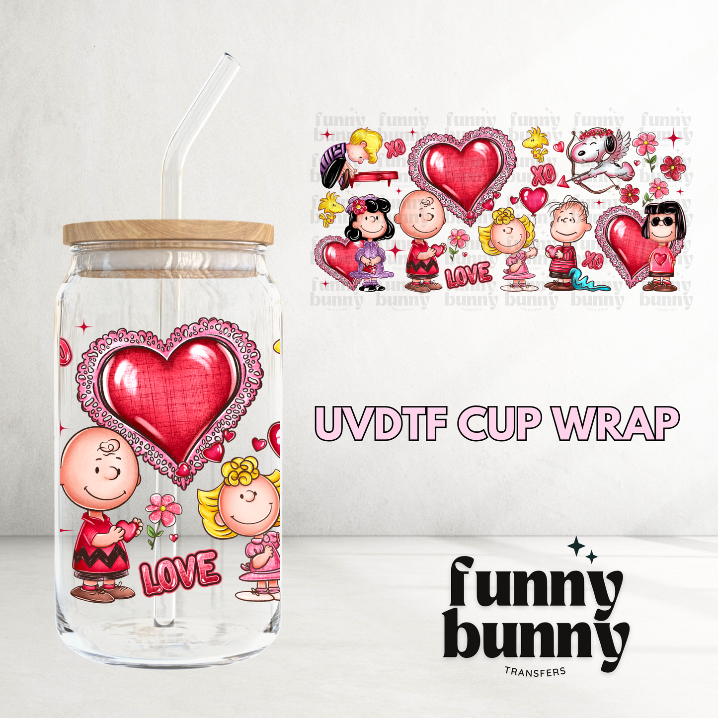 Peanut Valentine - 16oz UVDTF Cup Wrap