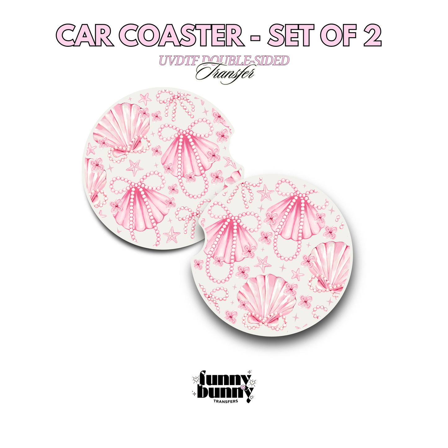 Pearly Coquette Seashells - UVDTF Coaster