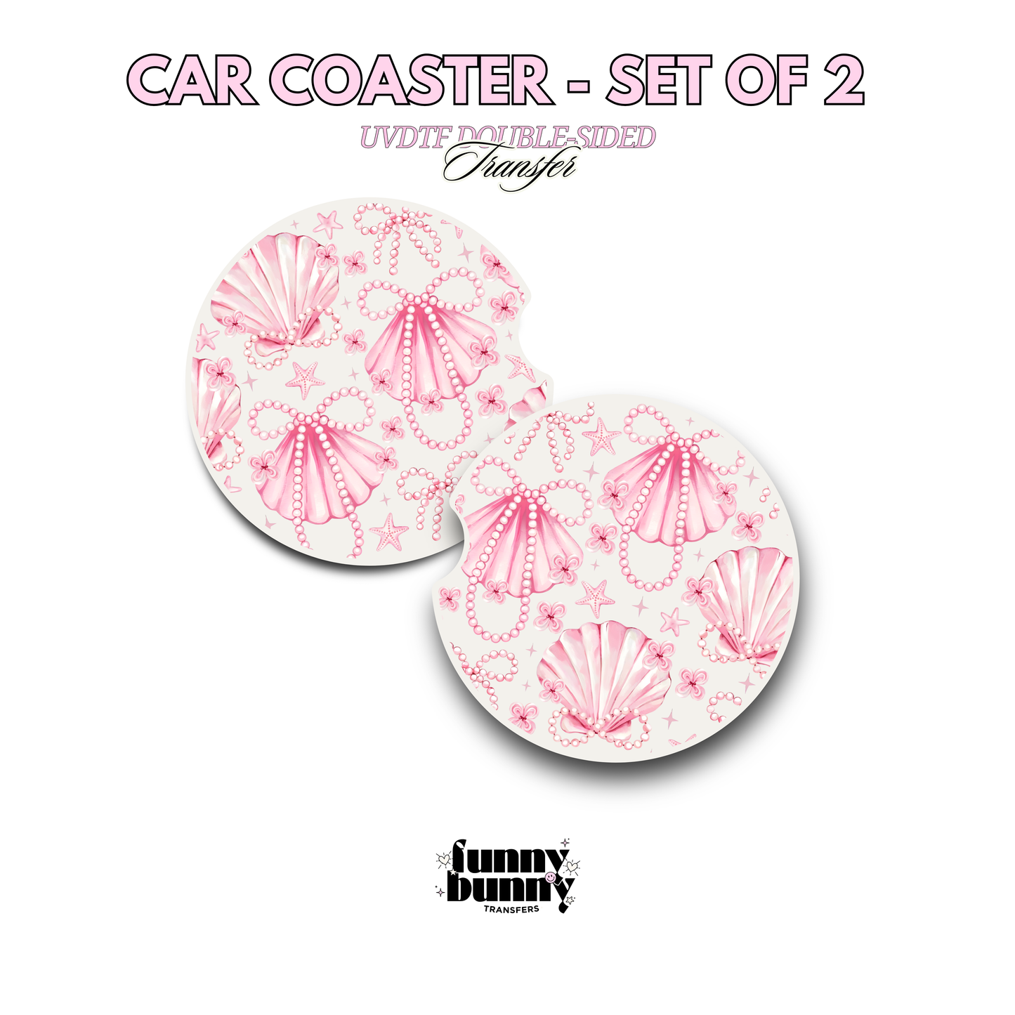 Pearly Coquette Seashells - UVDTF Coaster