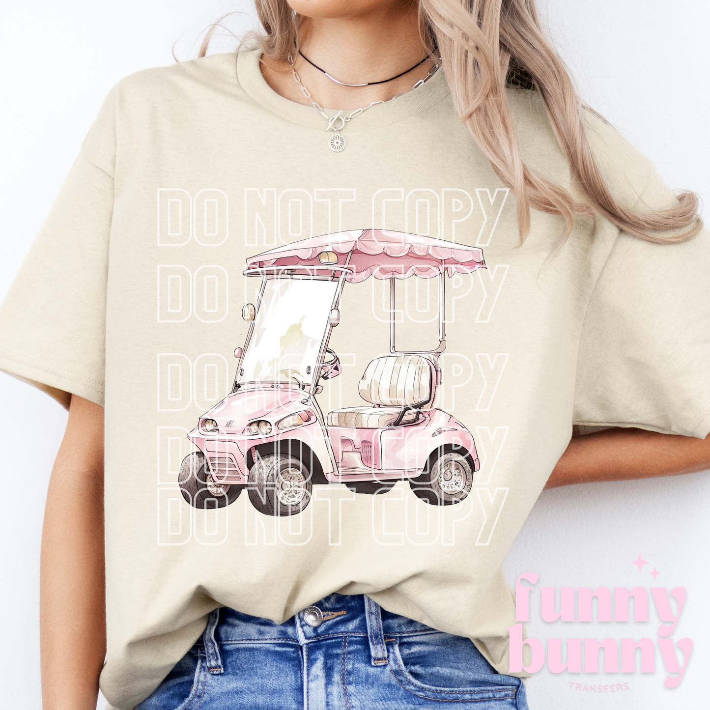 Pink Girly Golf Cart - DTF Transfer