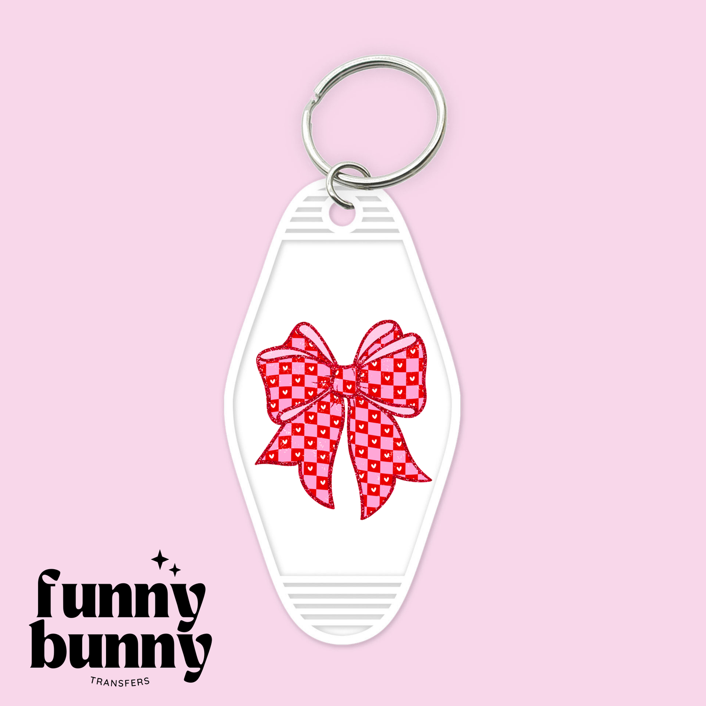 Pink Heart Bow - Motel Keychain
