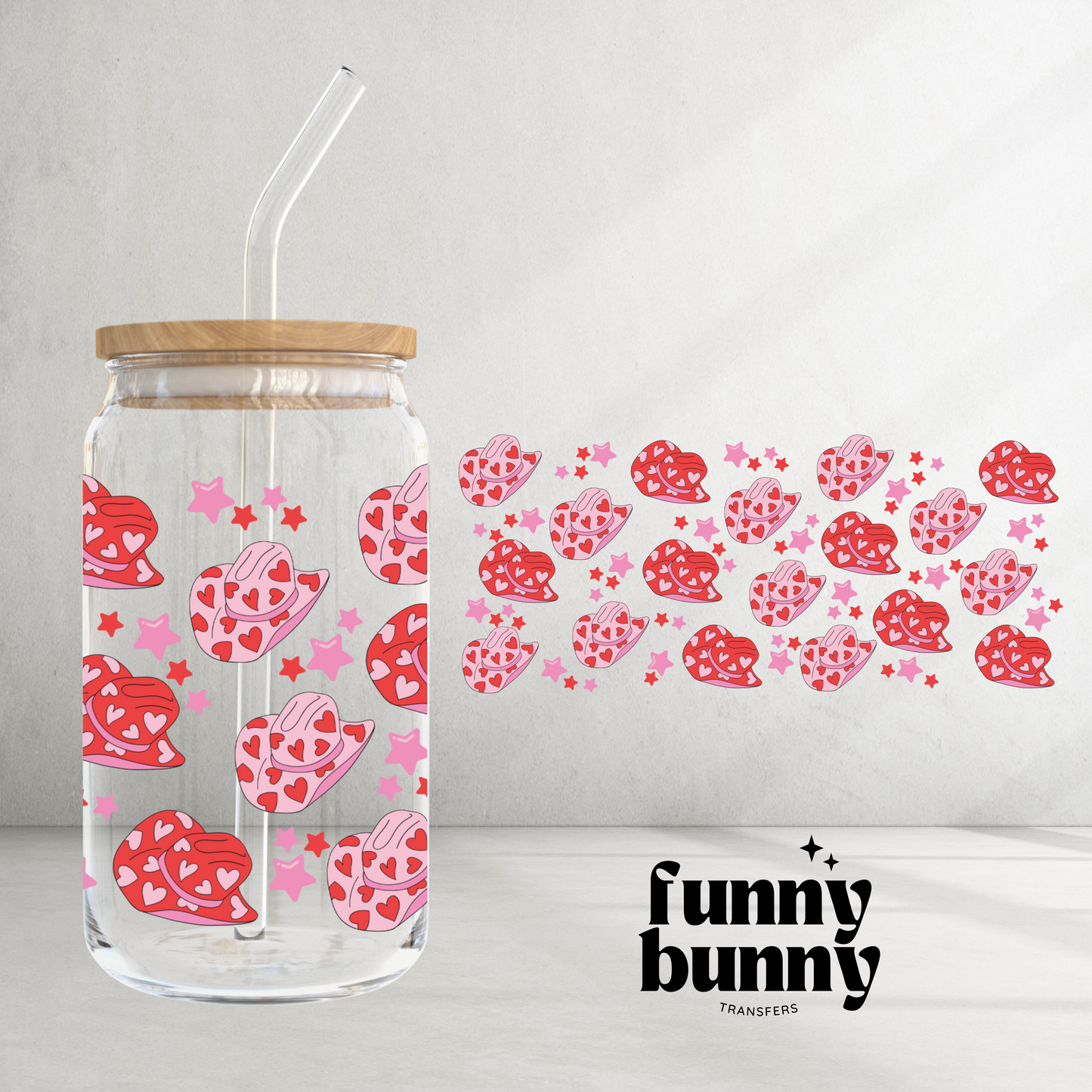 Cowgirl Hearts - 16oz UVDTF Cup Wrap