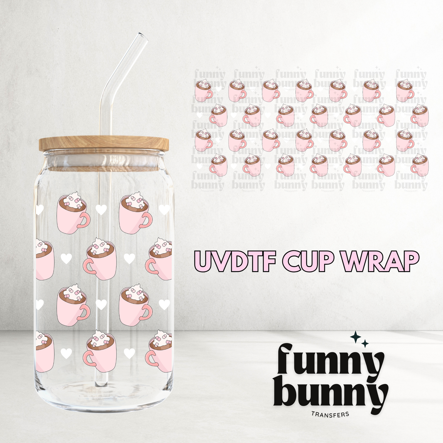 Pink Mug Girly - 16oz UVDTF Cup Wrap