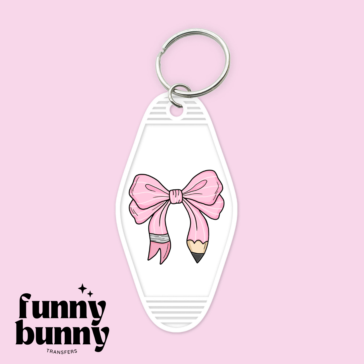 Pink Pencil Bow - Motel Keychain