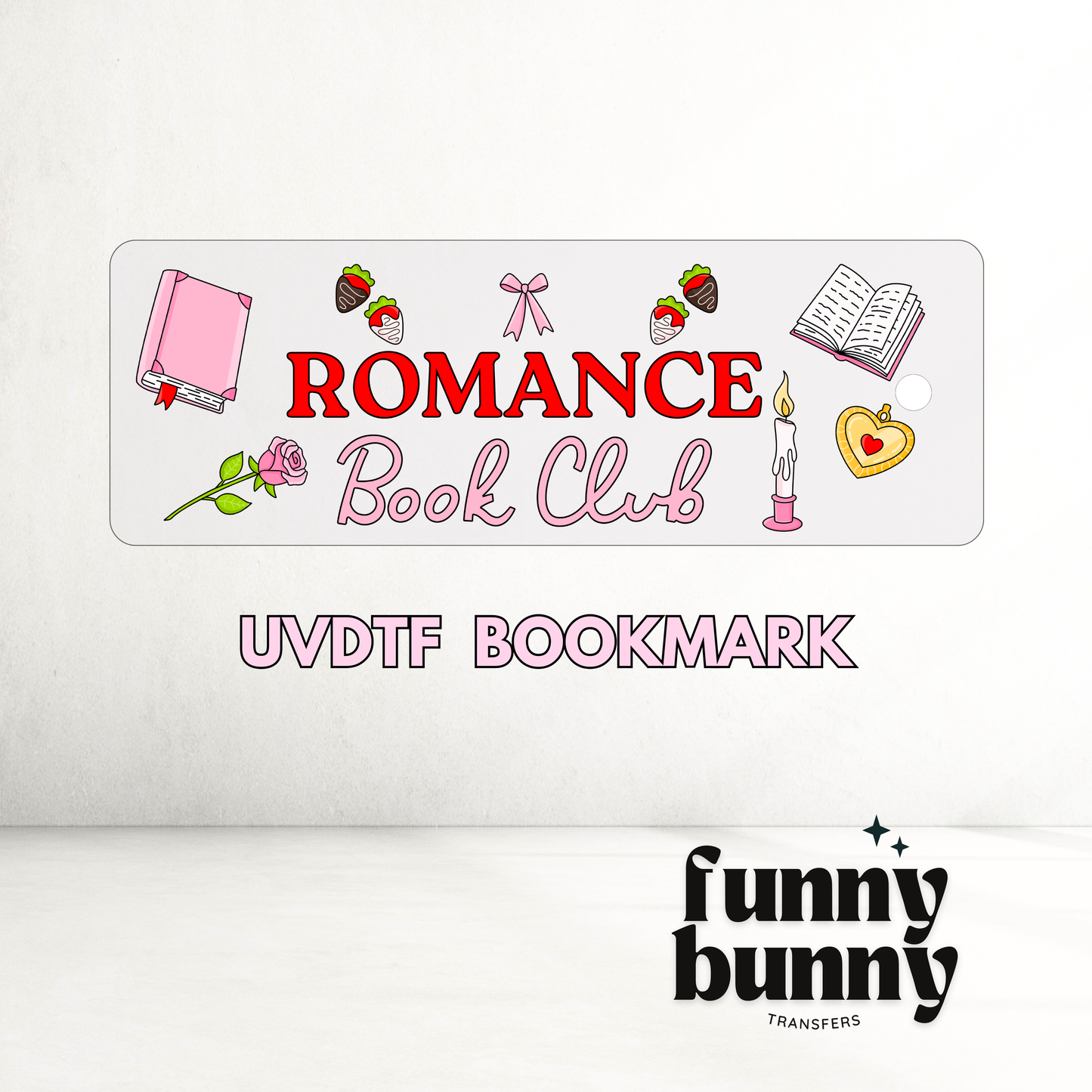 Pink Romance Book Club - UVDTF Bookmark Decal
