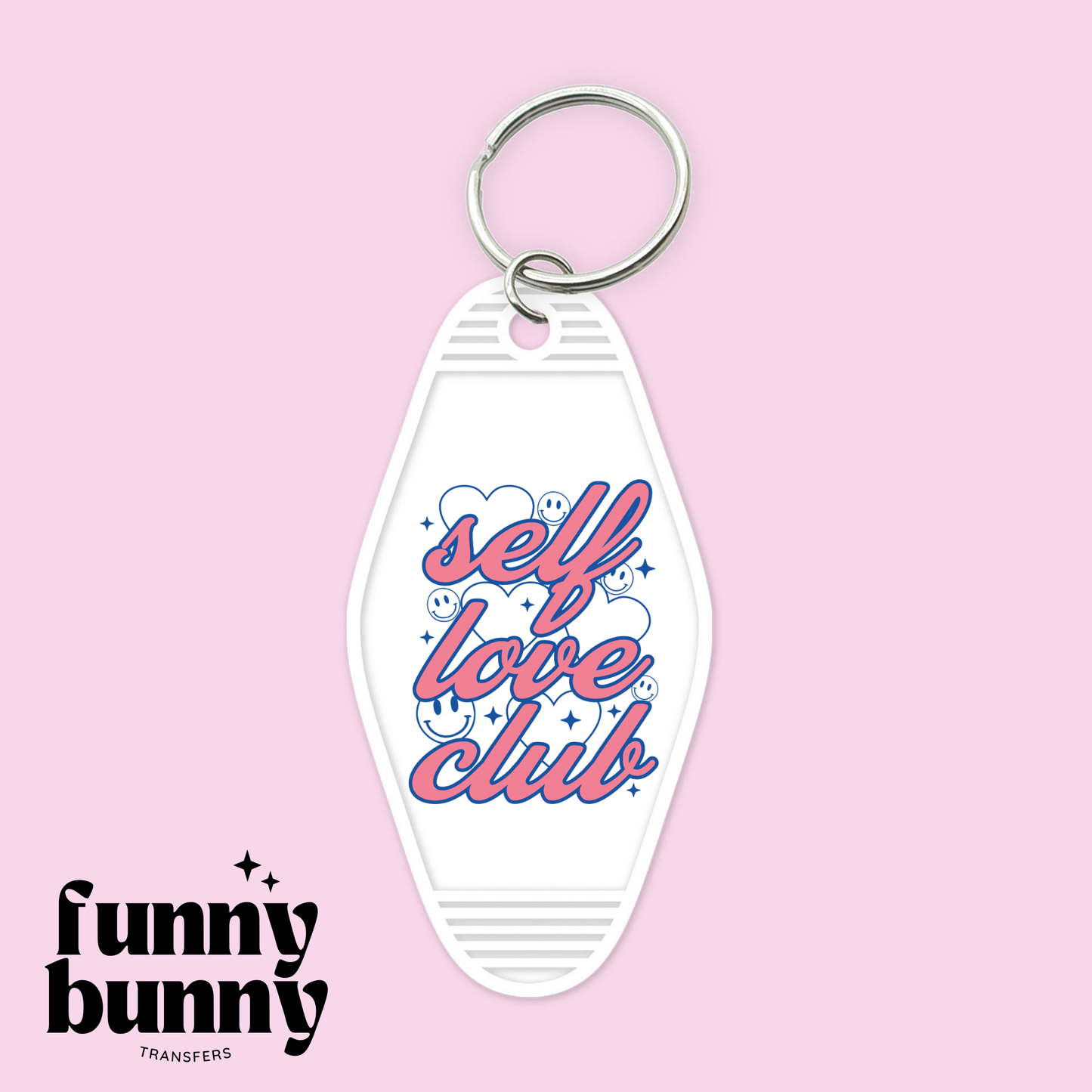 Pink Self Love Club Clouds - Motel Keychain